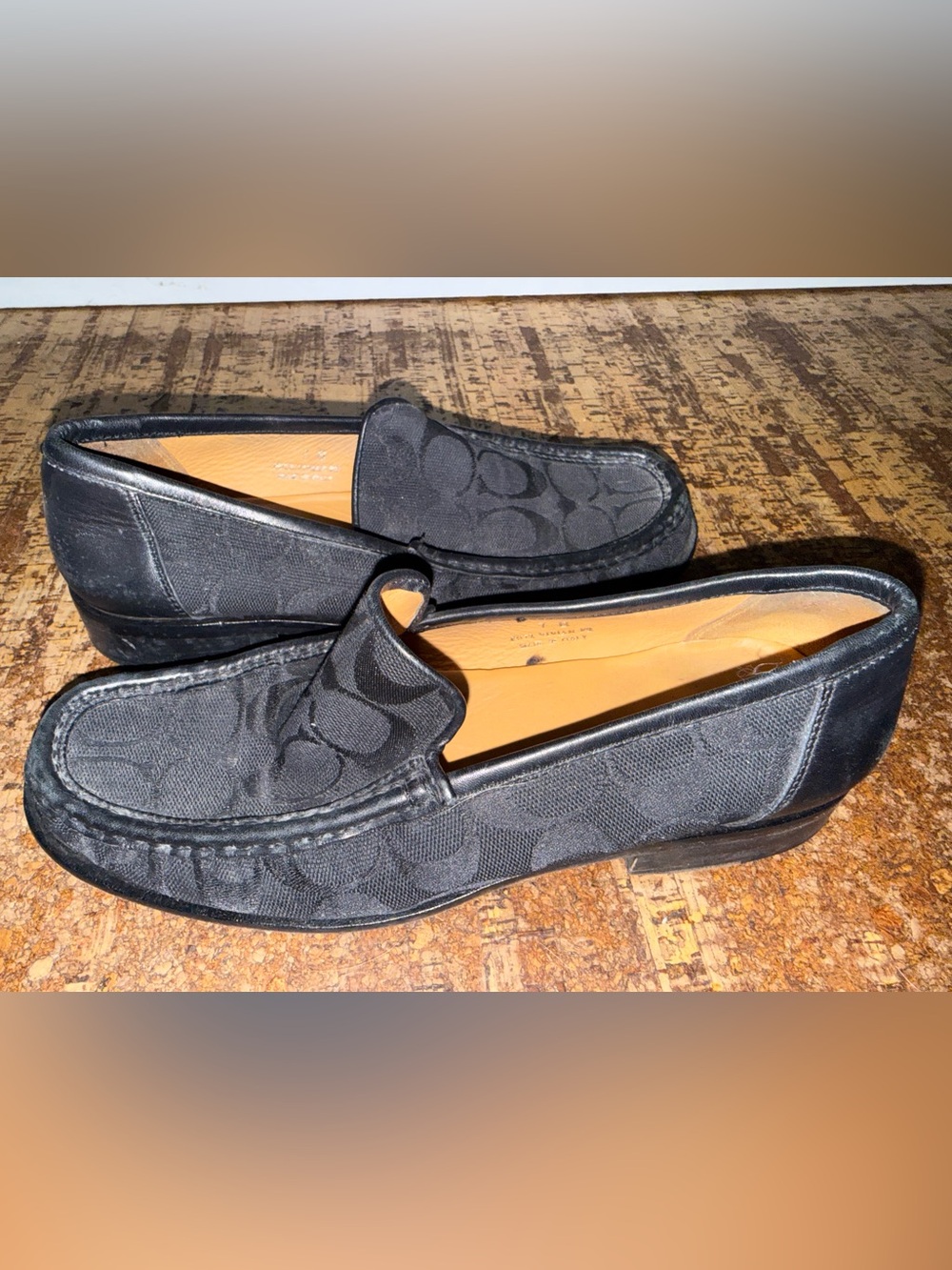 Coach Black Signature Canvas Slip-On Loafers